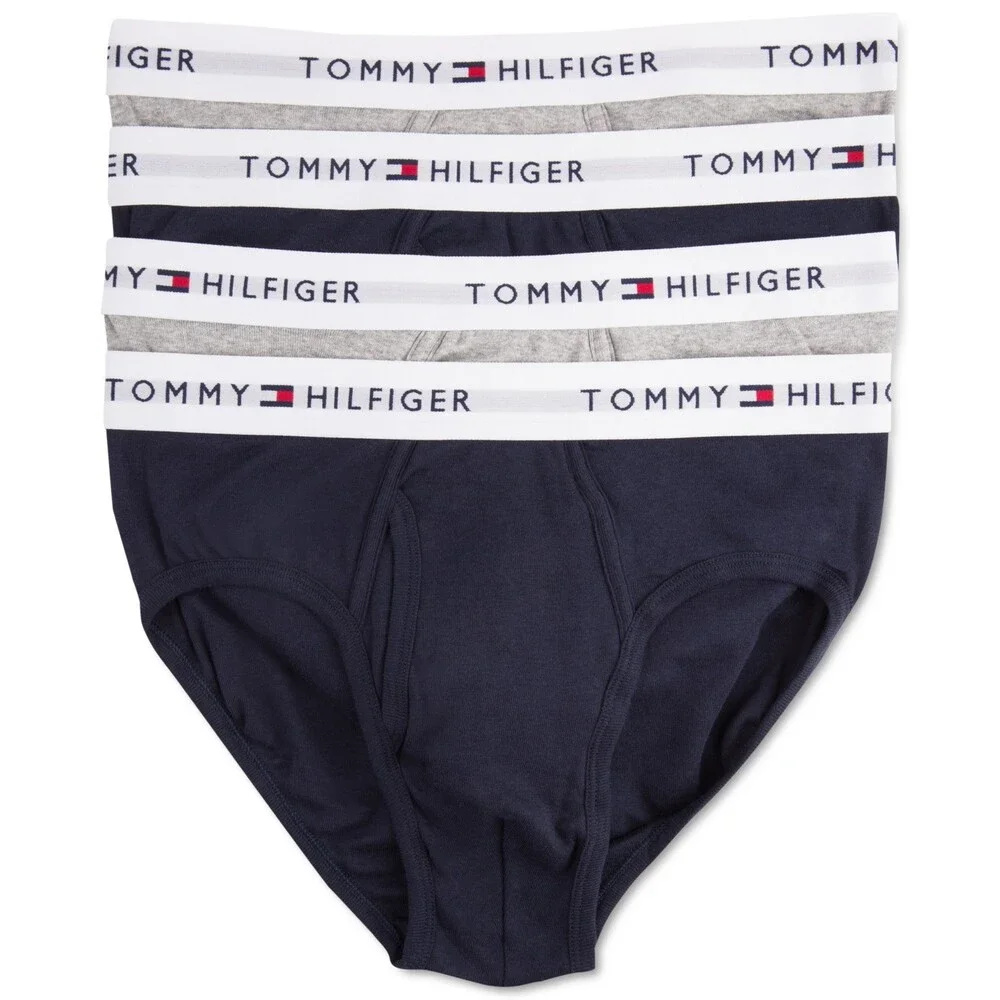 Tommy Hilfiger Underwear Men's S Gray Black Cotton Classic Brief 4-Pack GBO2999